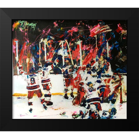 USA Maricle On Ice Black Modern Wood Framed Art Print by Murray Henderson Fine Art
