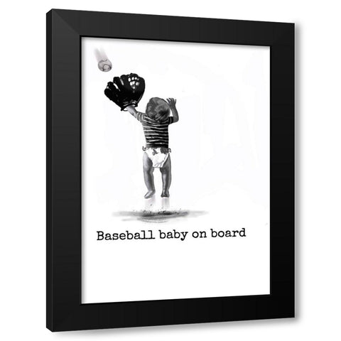 Baby Base 1 Black Modern Wood Framed Art Print with Double Matting by Murray Henderson Fine Art