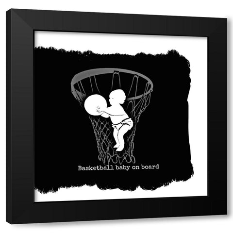 Basketball Baby 1 Black Modern Wood Framed Art Print by Murray Henderson Fine Art