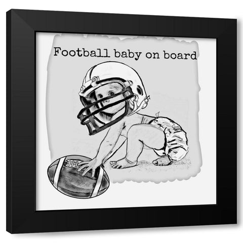 Football Baby1 Black Modern Wood Framed Art Print with Double Matting by Murray Henderson Fine Art