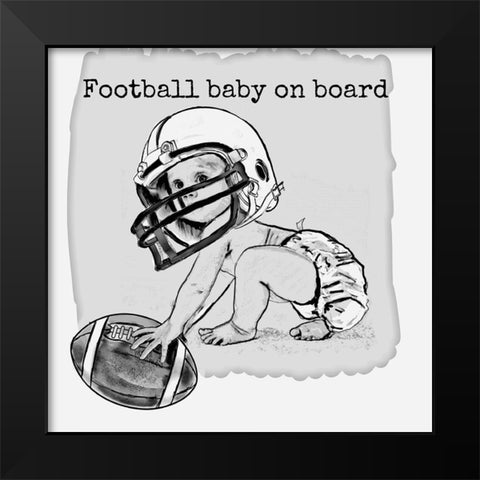 Football Baby1 Black Modern Wood Framed Art Print by Murray Henderson Fine Art