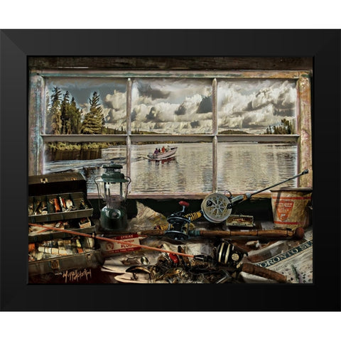 Untitled_Artwork Black Modern Wood Framed Art Print by Murray Henderson Fine Art