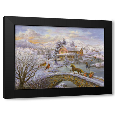 Winter Joy Black Modern Wood Framed Art Print with Double Matting by Boehme, Nicky