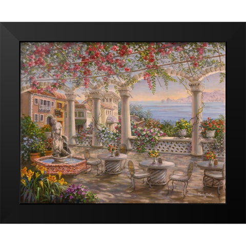 Dining on the Terrace Black Modern Wood Framed Art Print by Boehme, Nicky