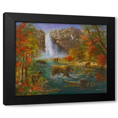 Where The Animals Play Black Modern Wood Framed Art Print by Boehme, Nicky