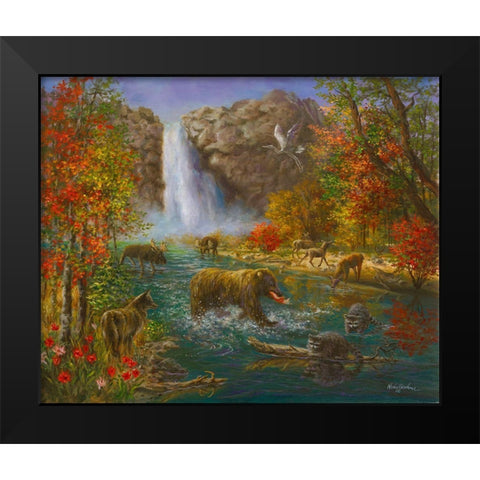 Where The Animals Play Black Modern Wood Framed Art Print by Boehme, Nicky