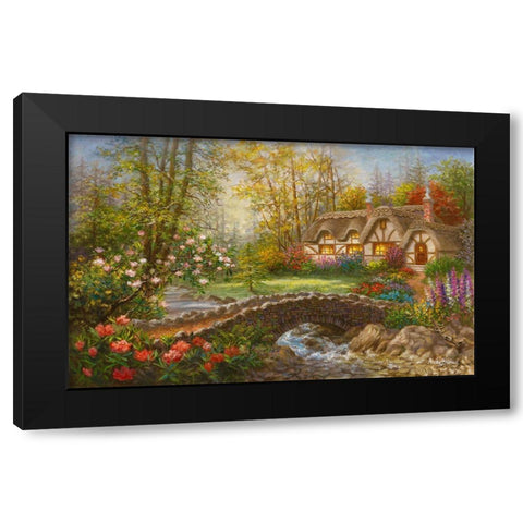 Home Sweet Home Black Modern Wood Framed Art Print with Double Matting by Boehme, Nicky