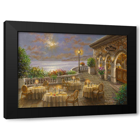 Ã… Romantic Dinning Invitation Black Modern Wood Framed Art Print with Double Matting by Boehme, Nicky