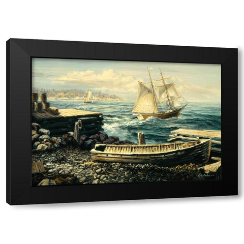Coastal New England Black Modern Wood Framed Art Print by Boehme, Nicky
