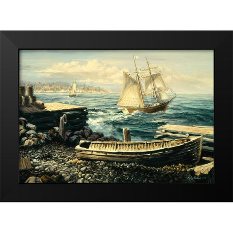 Coastal New England Black Modern Wood Framed Art Print by Boehme, Nicky