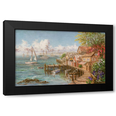 Marinerâ€™s Haven Black Modern Wood Framed Art Print by Boehme, Nicky