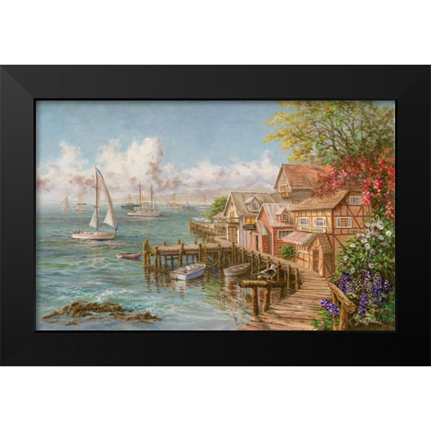 Marinerâ€™s Haven Black Modern Wood Framed Art Print by Boehme, Nicky