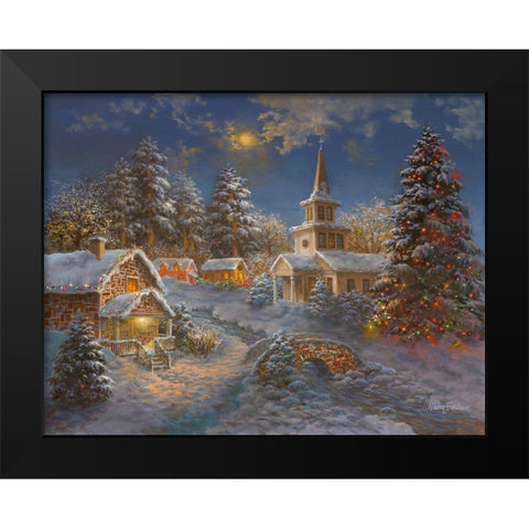 Happy Spirits Await Christmas Black Modern Wood Framed Art Print by Boehme, Nicky