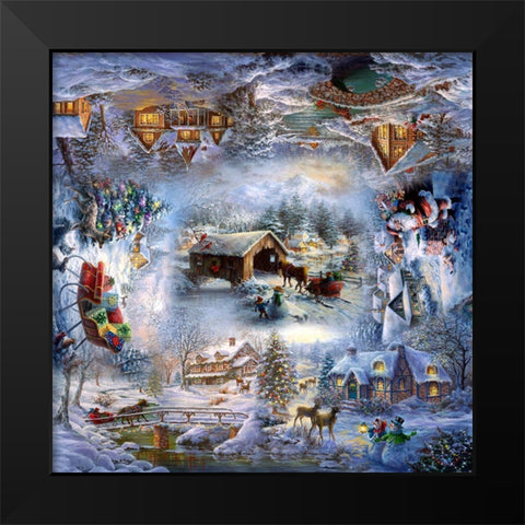 Nickyâ€™s Christmas Black Modern Wood Framed Art Print by Boehme, Nicky