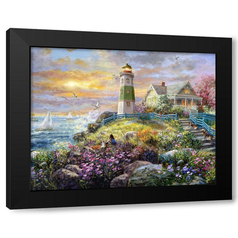 Watching the Sunset Black Modern Wood Framed Art Print by Boehme, Nicky