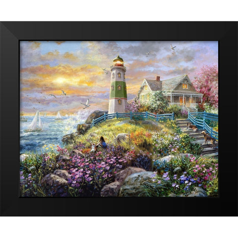 Watching the Sunset Black Modern Wood Framed Art Print by Boehme, Nicky
