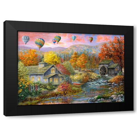 Autumn Creek Mill Black Modern Wood Framed Art Print by Boehme, Nicky