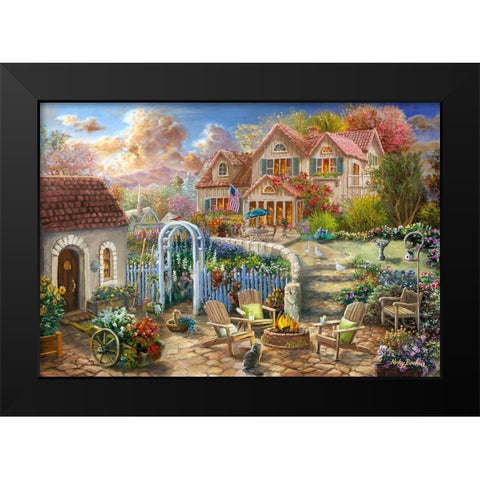 Backyard Retreat Black Modern Wood Framed Art Print by Boehme, Nicky