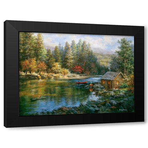Campers Haven Black Modern Wood Framed Art Print by Boehme, Nicky