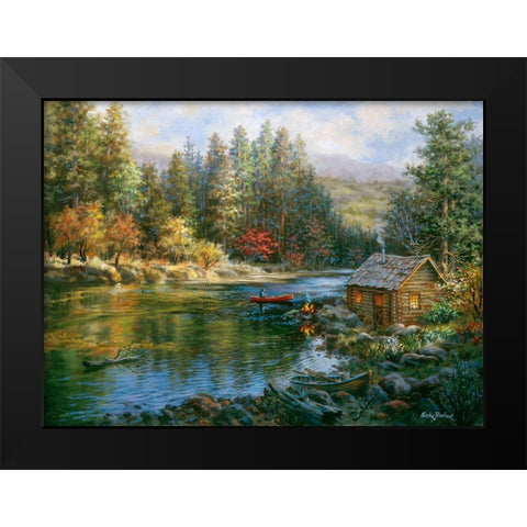 Campers Haven Black Modern Wood Framed Art Print by Boehme, Nicky