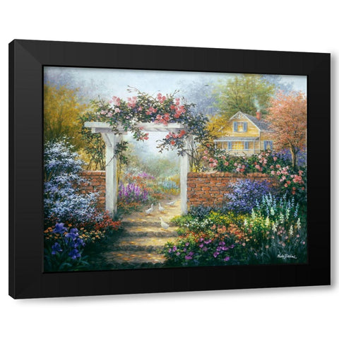 Rose Arbor Black Modern Wood Framed Art Print with Double Matting by Boehme, Nicky
