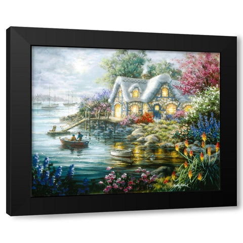 Cottage Cove Black Modern Wood Framed Art Print with Double Matting by Boehme, Nicky