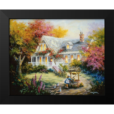The Wishing Well Black Modern Wood Framed Art Print by Boehme, Nicky