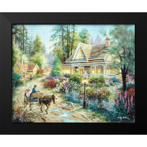 A Country Greeting Black Modern Wood Framed Art Print by Boehme, Nicky