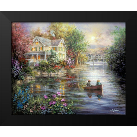Evening Reflections Black Modern Wood Framed Art Print by Boehme, Nicky
