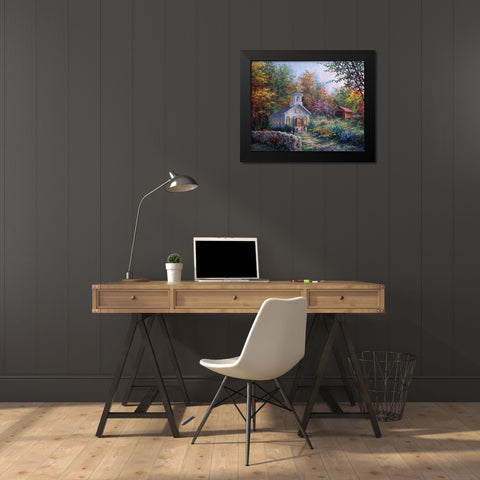 Worship In The Country Black Modern Wood Framed Art Print by Boehme, Nicky