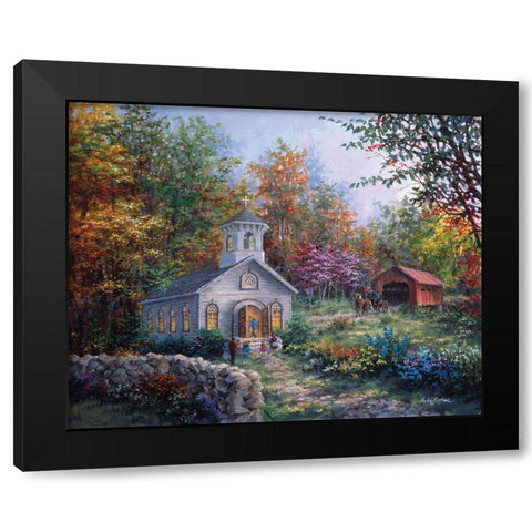 Worship In The Country Black Modern Wood Framed Art Print by Boehme, Nicky