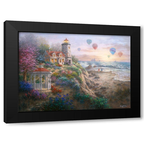 Charming Tranquility I Black Modern Wood Framed Art Print with Double Matting by Boehme, Nicky