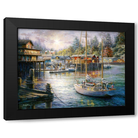 Harbor Black Modern Wood Framed Art Print with Double Matting by Boehme, Nicky