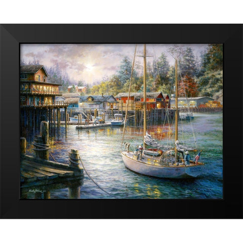 Harbor Black Modern Wood Framed Art Print by Boehme, Nicky