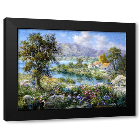 Enchanted Cottage Black Modern Wood Framed Art Print by Boehme, Nicky