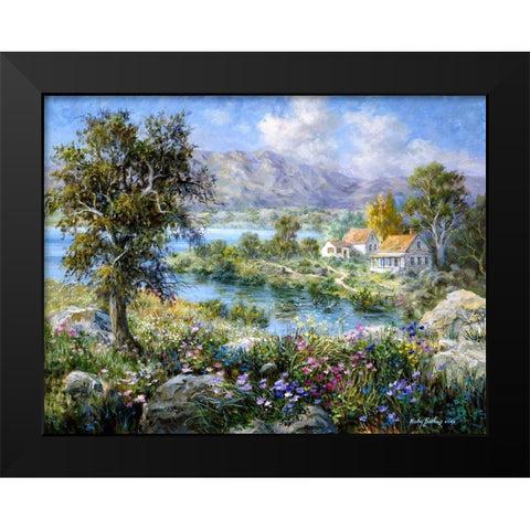 Enchanted Cottage Black Modern Wood Framed Art Print by Boehme, Nicky