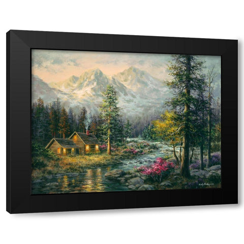 Campers Cabin Black Modern Wood Framed Art Print with Double Matting by Boehme, Nicky