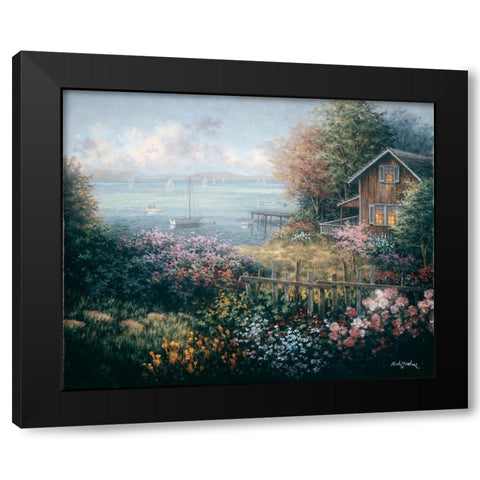 Bays Domain Black Modern Wood Framed Art Print by Boehme, Nicky