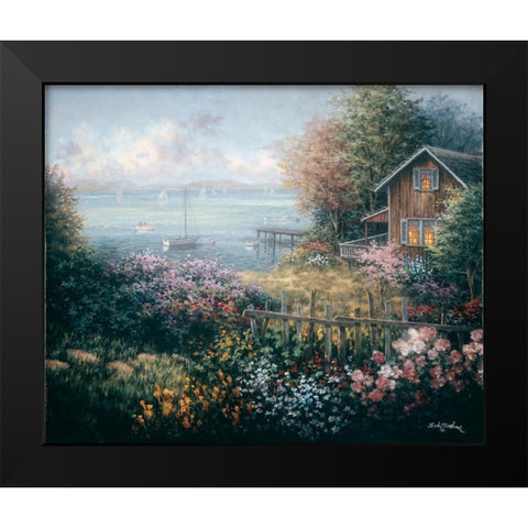 Bays Domain Black Modern Wood Framed Art Print by Boehme, Nicky