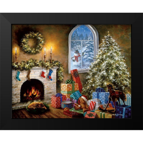 Not A Creature Was Stirring Black Modern Wood Framed Art Print by Boehme, Nicky