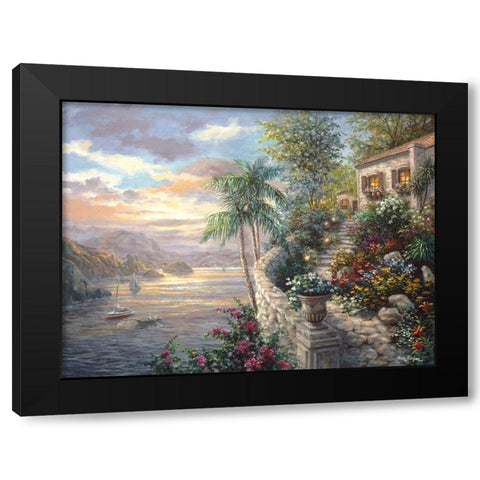Tranquil Sea Black Modern Wood Framed Art Print with Double Matting by Boehme, Nicky