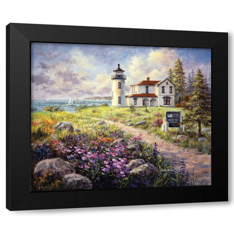 Admirality Head Lighthouse Black Modern Wood Framed Art Print with Double Matting by Boehme, Nicky