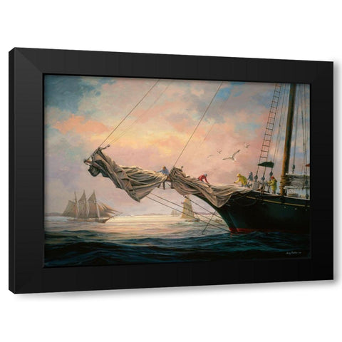 Star Of India Black Modern Wood Framed Art Print by Boehme, Nicky