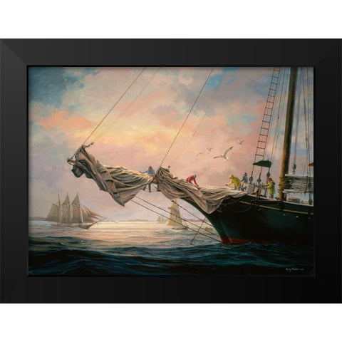 Star Of India Black Modern Wood Framed Art Print by Boehme, Nicky