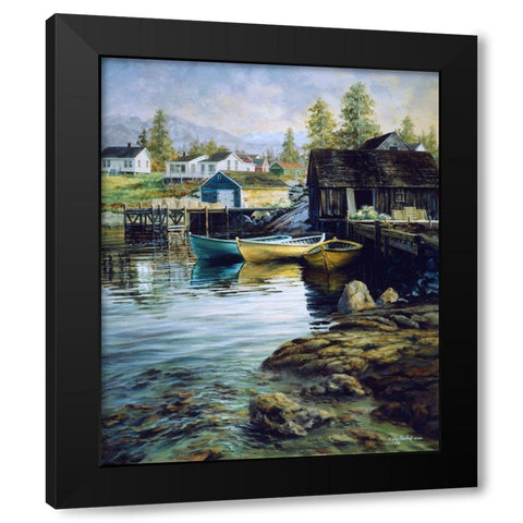 Solitude Black Modern Wood Framed Art Print with Double Matting by Boehme, Nicky