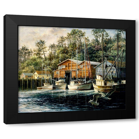 Fishes Fiercest Foursome Black Modern Wood Framed Art Print by Boehme, Nicky