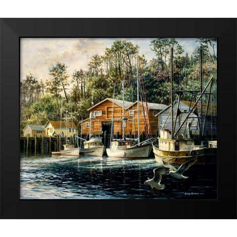 Fishes Fiercest Foursome Black Modern Wood Framed Art Print by Boehme, Nicky