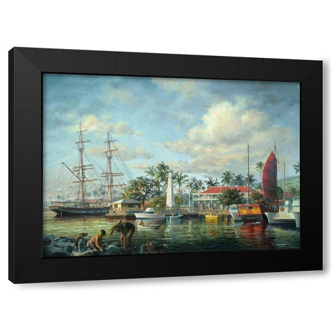 Lahaina Waterfront-Maui Black Modern Wood Framed Art Print by Boehme, Nicky