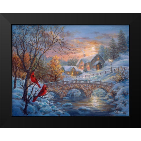 Winter Sunset Black Modern Wood Framed Art Print by Boehme, Nicky