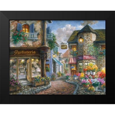 Bello Piazza Black Modern Wood Framed Art Print by Boehme, Nicky